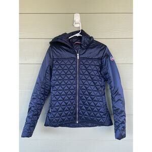 Fusalp Airelles Ski Navy Blue Quilted Packable Full Zip Hooded Puffer Jacket 40